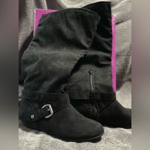 Rampage Crating Black Fx Suede Boots size 6 1/2 M